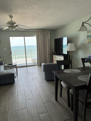 Smart TV, DVD player, books, music library