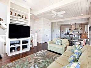 Smart TV, chimenea, videojuegos y reproductor de DVD 