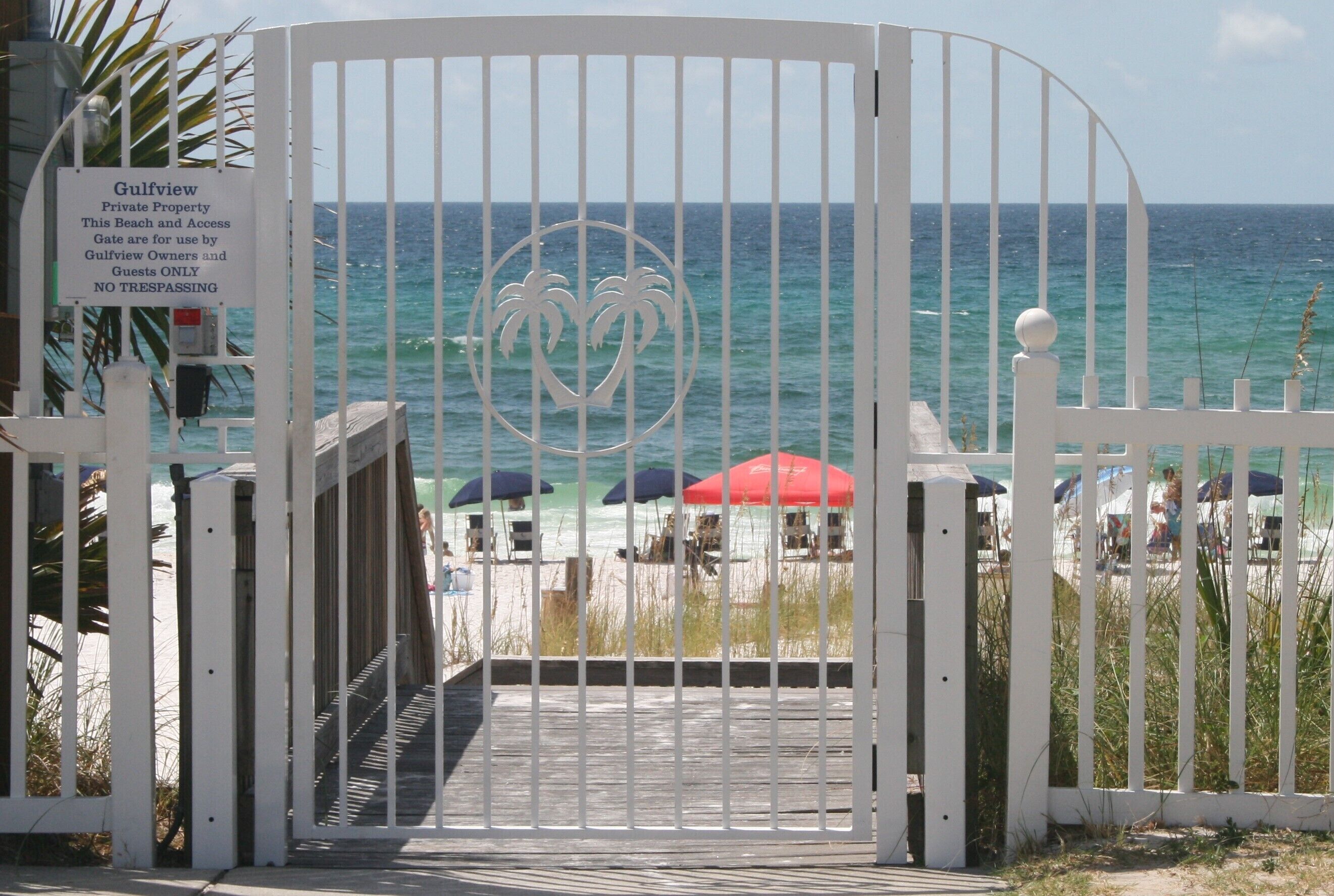 On the beach, sun loungers
