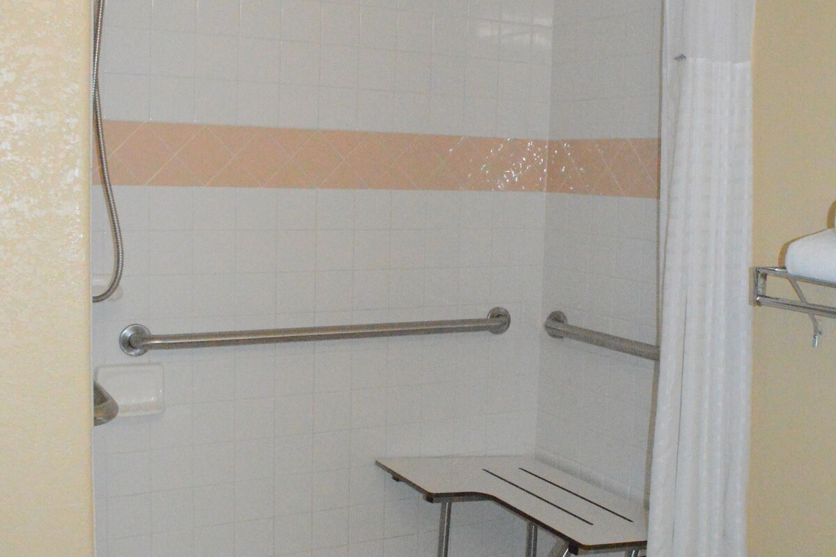 Bathroom | Combined shower/tub, free toiletries, hair dryer, towels
