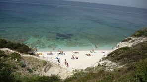 Beach nearby, sun loungers