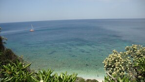 Beach nearby, sun loungers