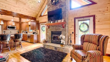 Televisio, takka, DVD-soitin