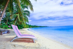 Private beach, white sand