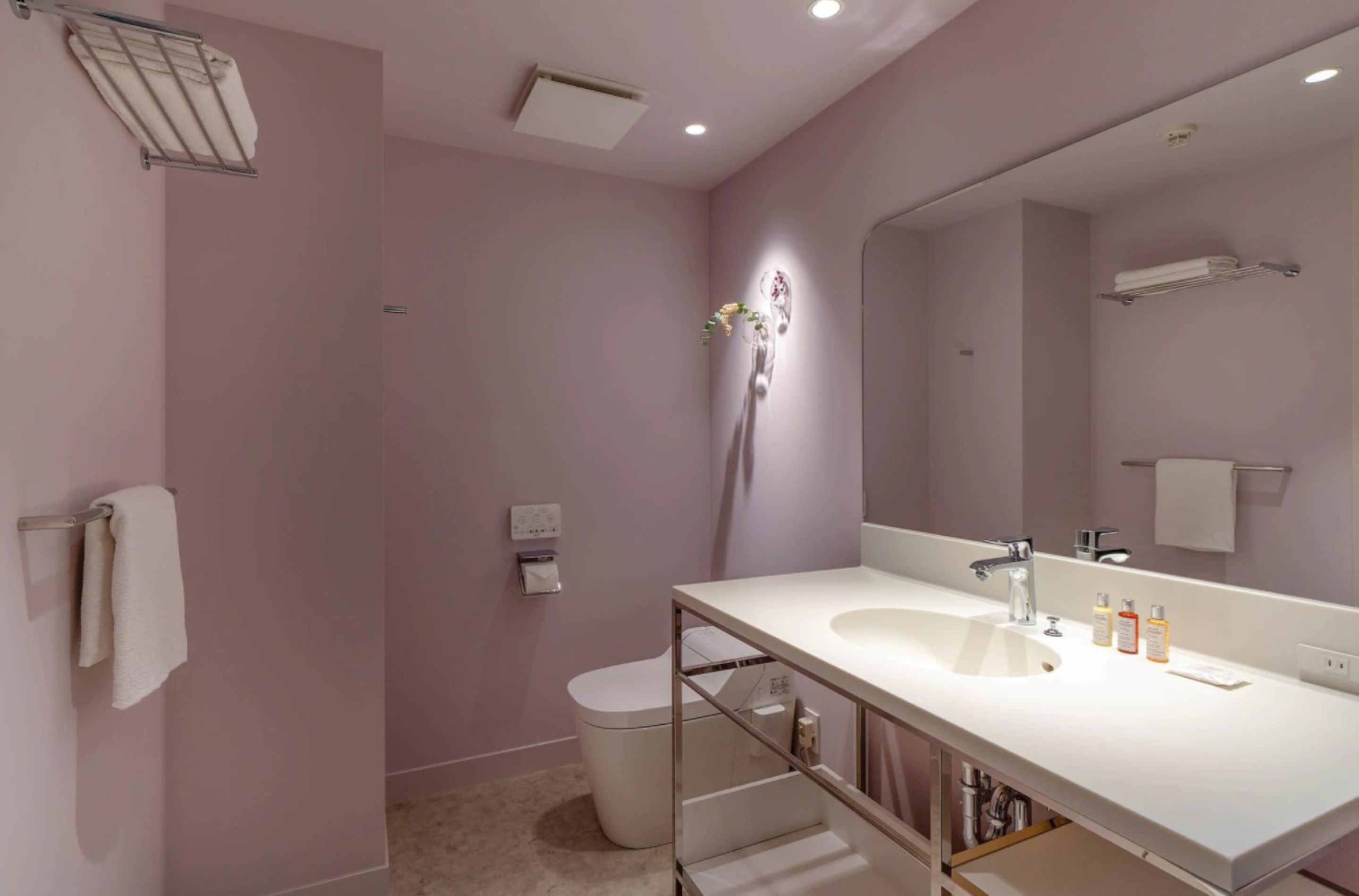 shower, rainfall showerhead, free toiletries, hair dryer