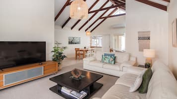 Flat-screen TV, DVD player