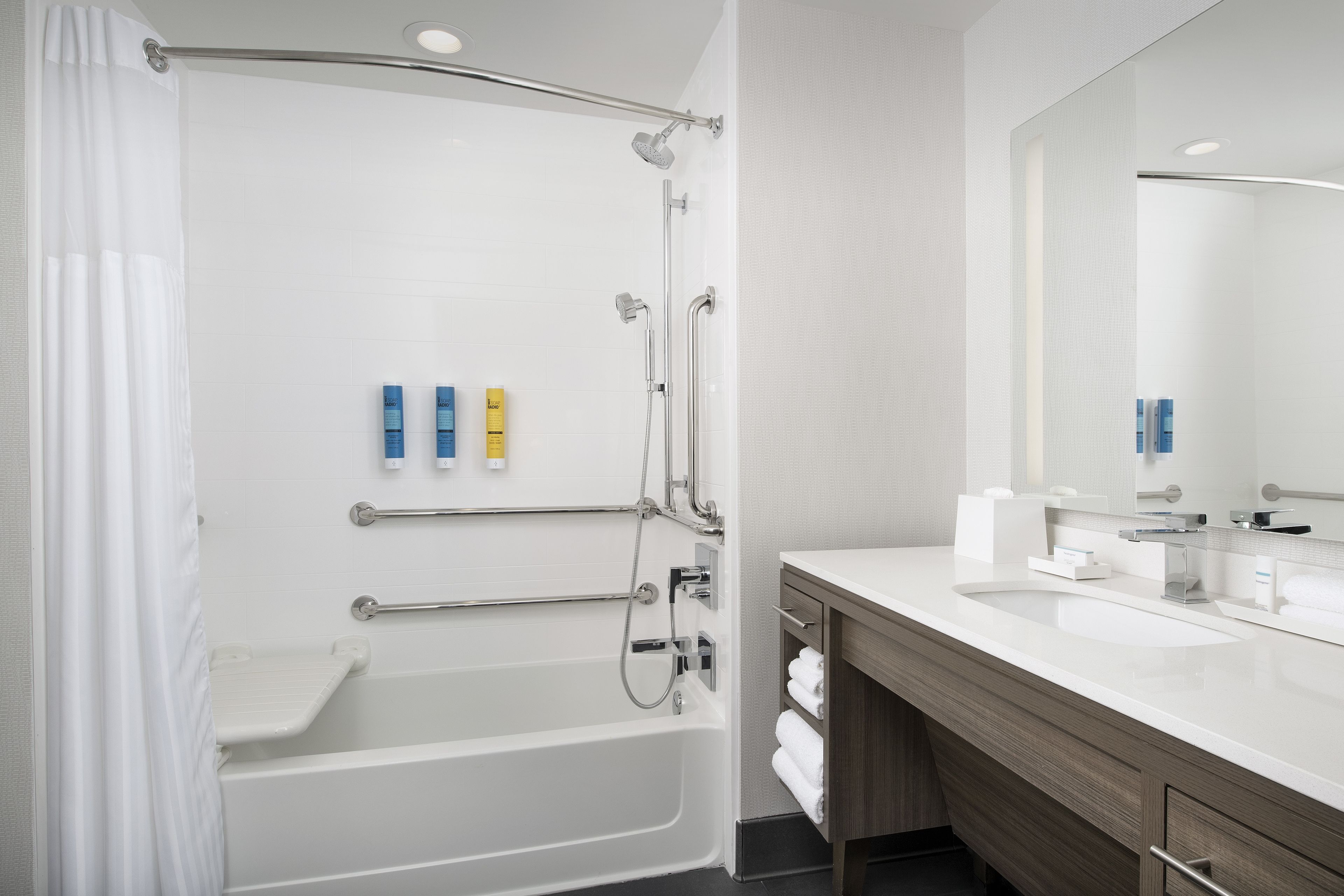 studio, 1 king bed, accessible, bathtub | bathroom | free toiletries, hair dryer, towels