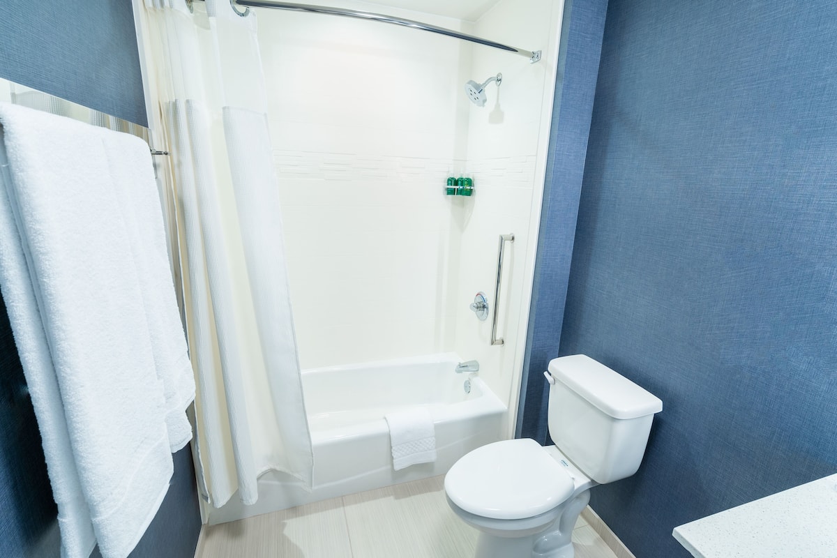 Free toiletries, hair dryer, towels, soap