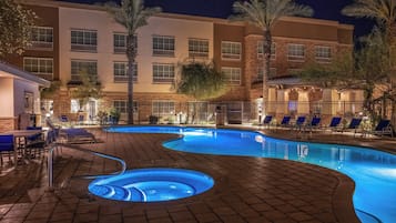 Outdoor pool, open 7 AM to 10 PM, free pool cabanas, pool umbrellas