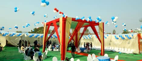 Outdoor banquet area