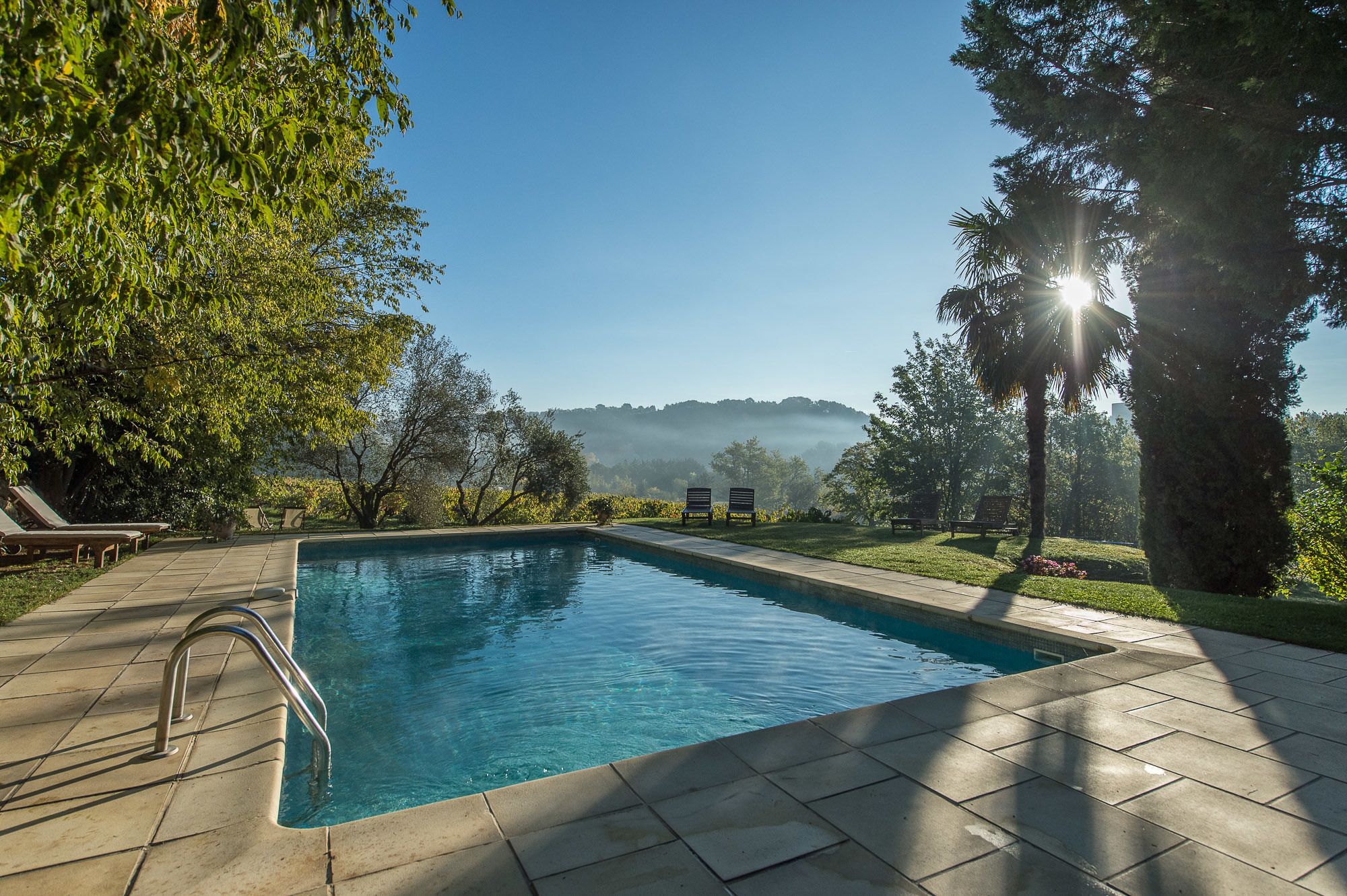 Seasonal outdoor pool, pool umbrellas, sun loungers