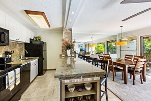 Fridge, microwave, oven, stovetop - Oceanfront 2bd, lanai with Kaanapali pool views (Lahaina)