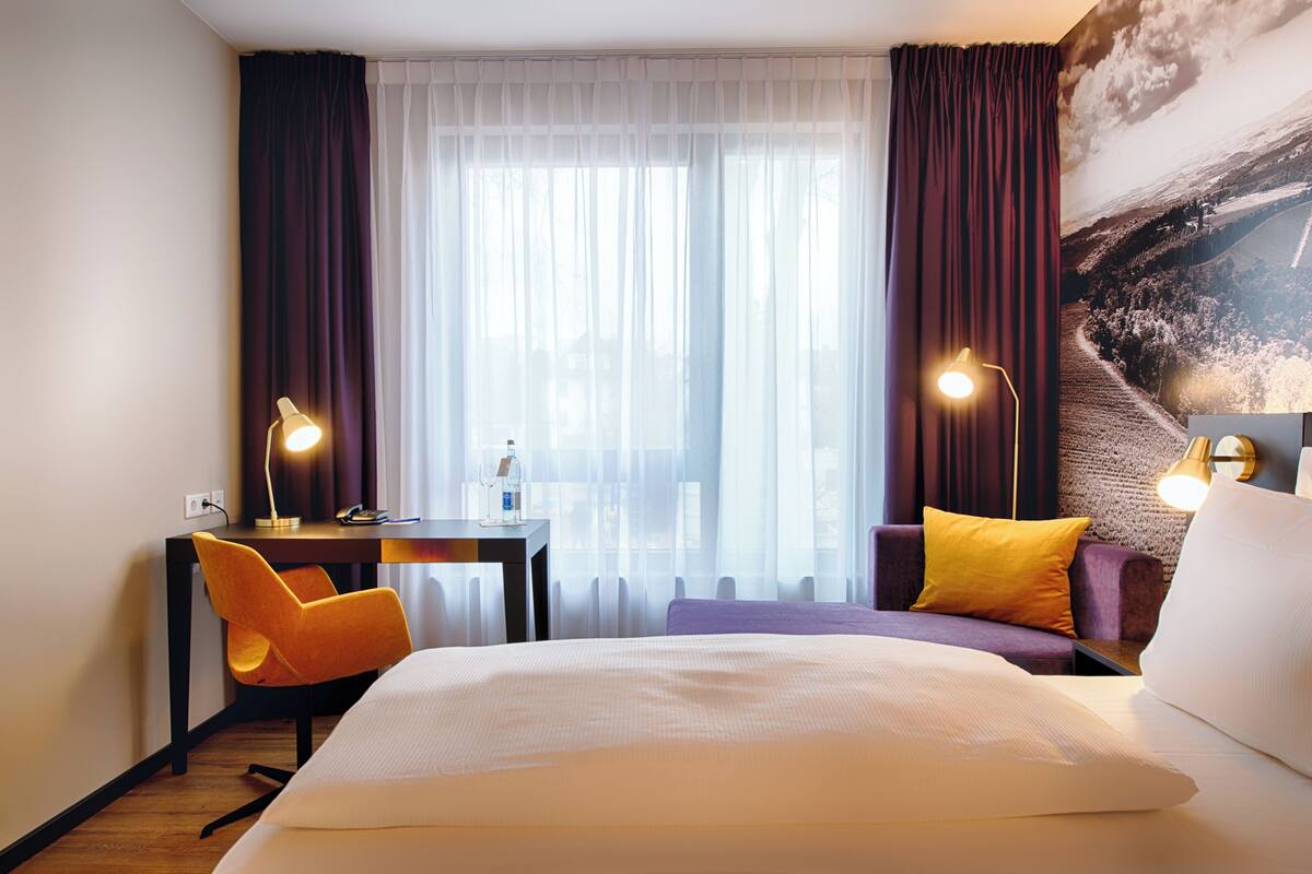 In-room safe, desk, laptop workspace, soundproofing