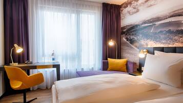 In-room safe, desk, laptop workspace, soundproofing