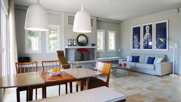 Deluxe Villa, 4 Bedrooms, Private Pool, Sea View (Pentathlon 1) | Living area - Pentathlon Villas (Ermionida)