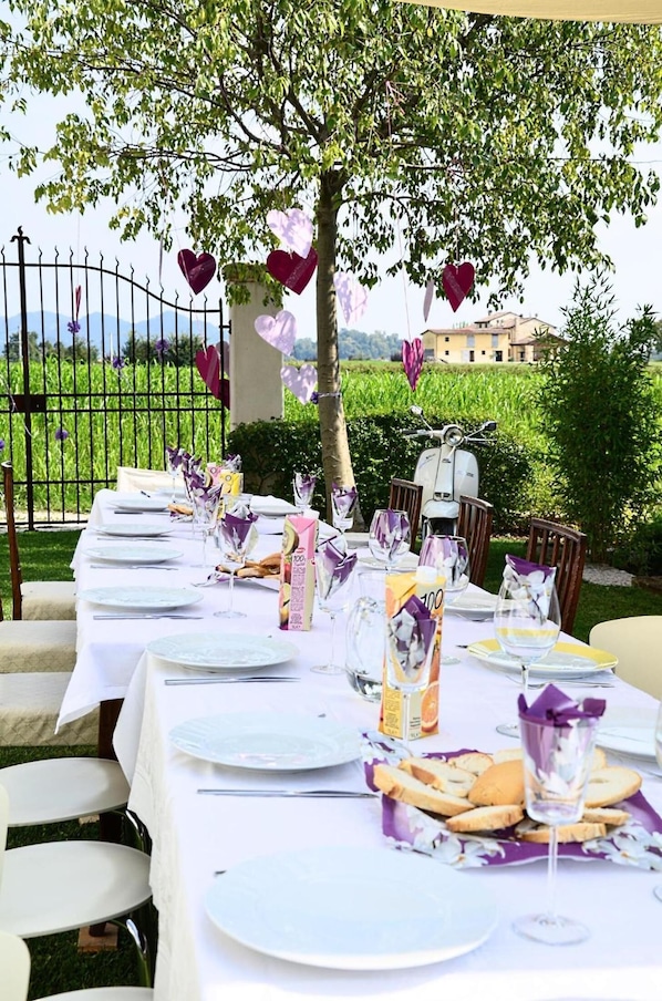Outdoor banquet area