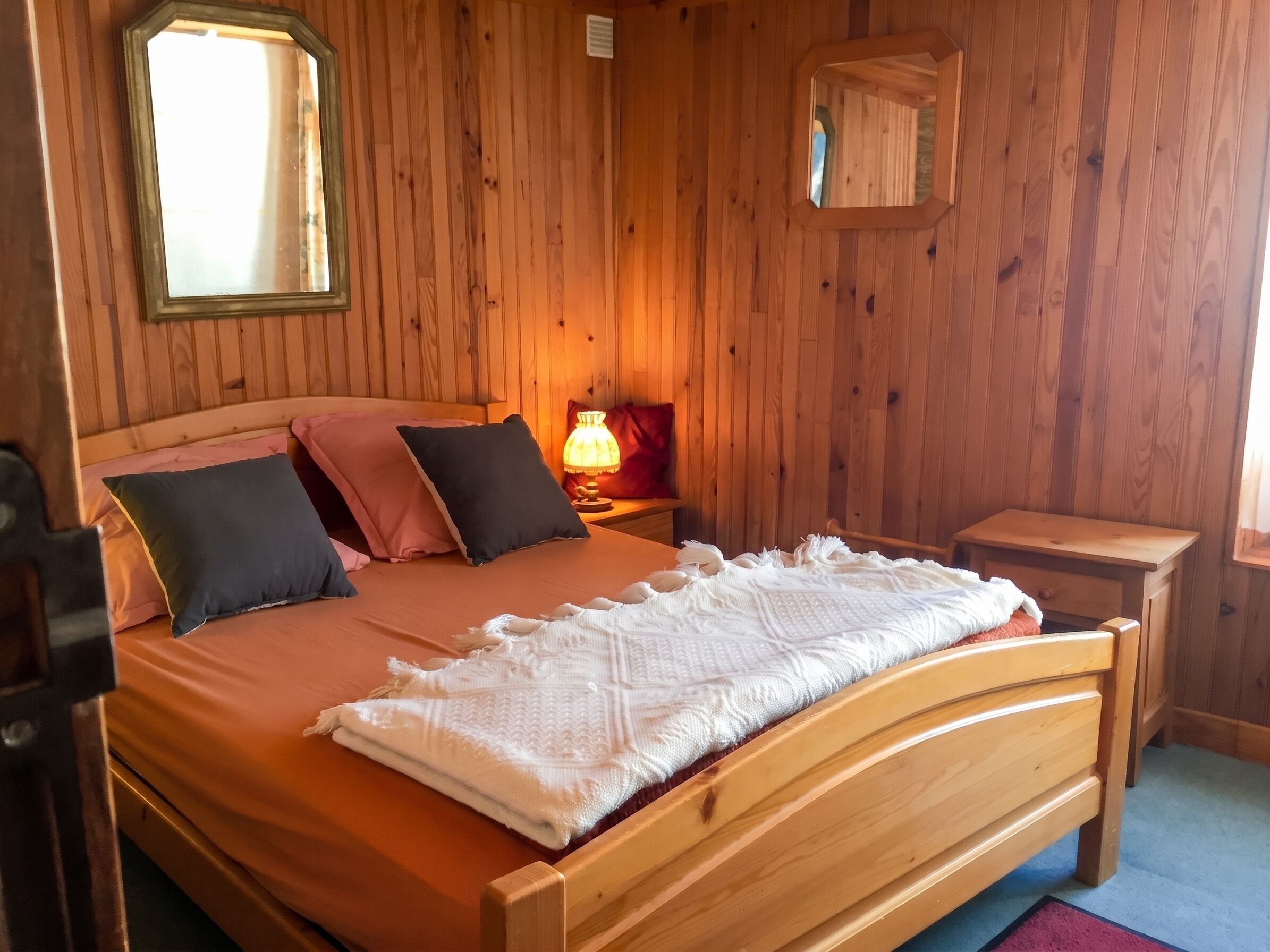 2 bedrooms, desk, laptop workspace, iron/ironing board
