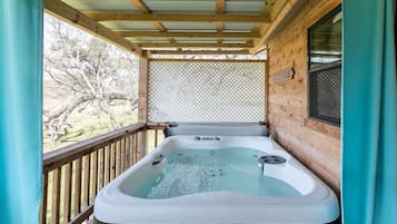 Private hot tub on the deck