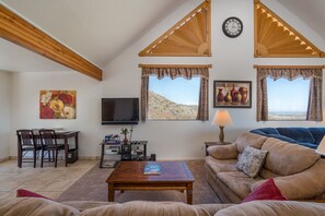 TV, DVD player, video library