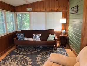 TV, DVD player - 1950's Knotty Pine Cabin updated features View of Mountains/Lake Catherine Quiet (Hot Springs)