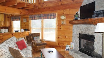 Televisión, chimenea, videojuegos y reproductor de DVD