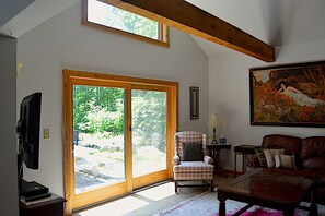 TV connectée, lecteur de DVD, livres, vidéothèque