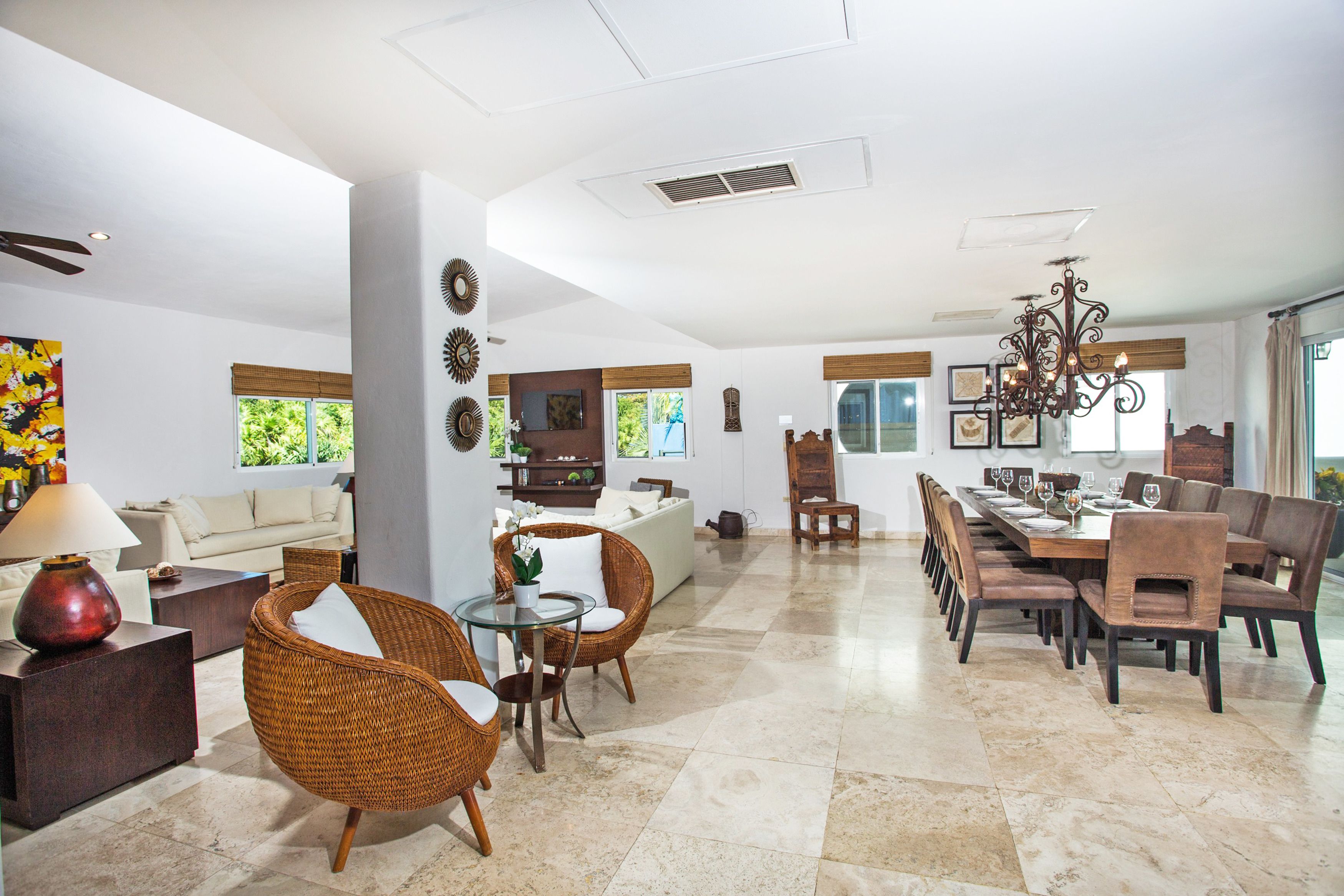 Villa, 5 Bedrooms | Living area | Flat-screen TV, DVD player