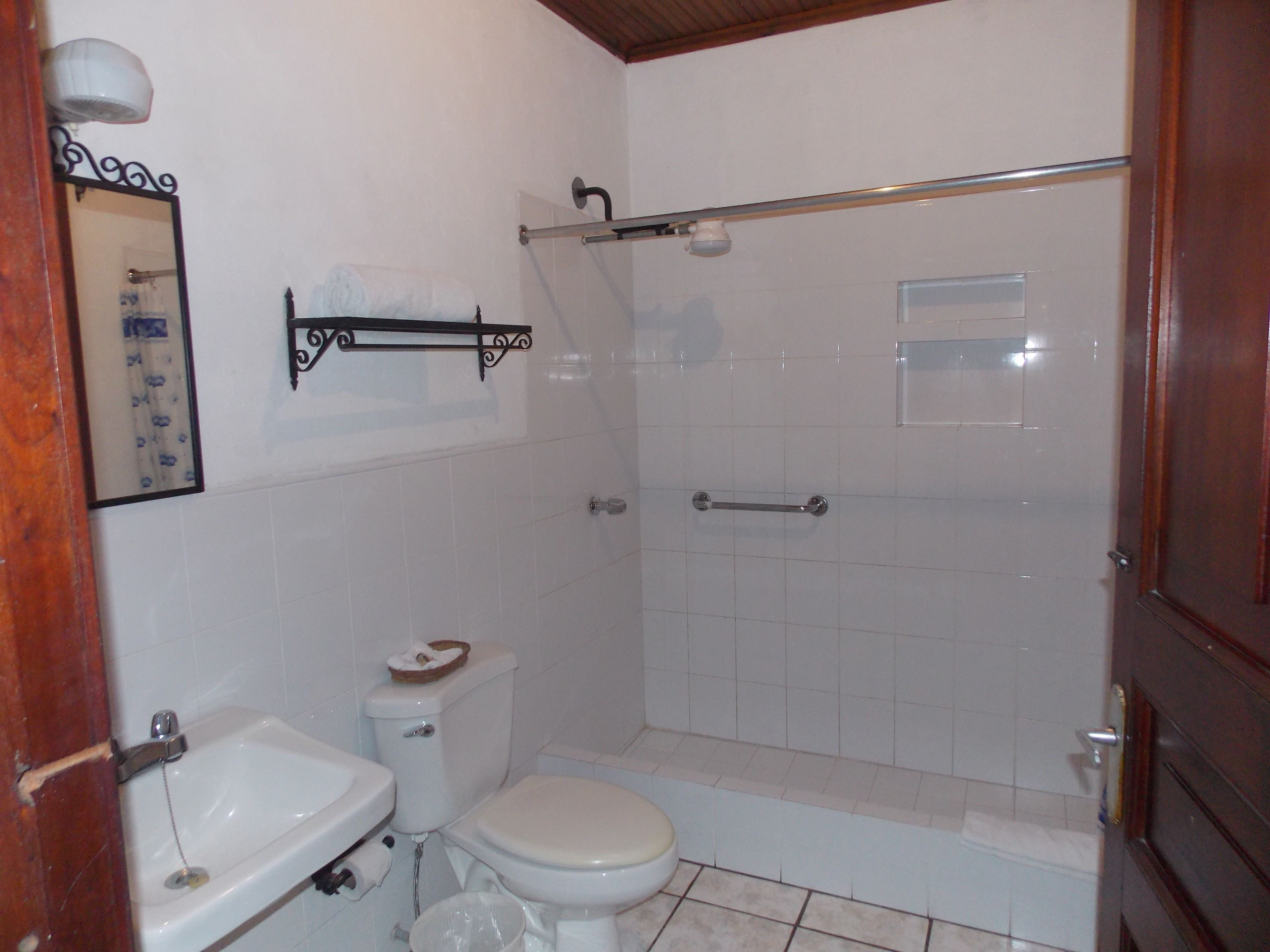 double room, 2 queen beds, accessible, non smoking | bathroom | shower, towels