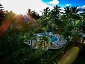 Outdoor pool, sun loungers - Villa La Plantacion - Adults only (Las Galeras)