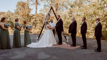 Outdoor banquet area