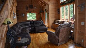 Smart TV, fireplace, video games, books