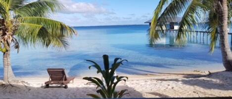 On the beach, white sand, kayaking