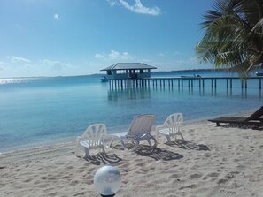 On the beach, white sand, kayaking