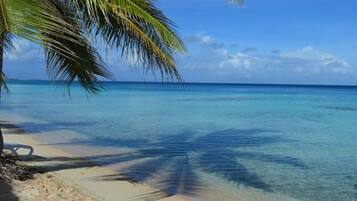 On the beach, white sand, kayaking