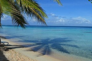 On the beach, white sand, kayaking
