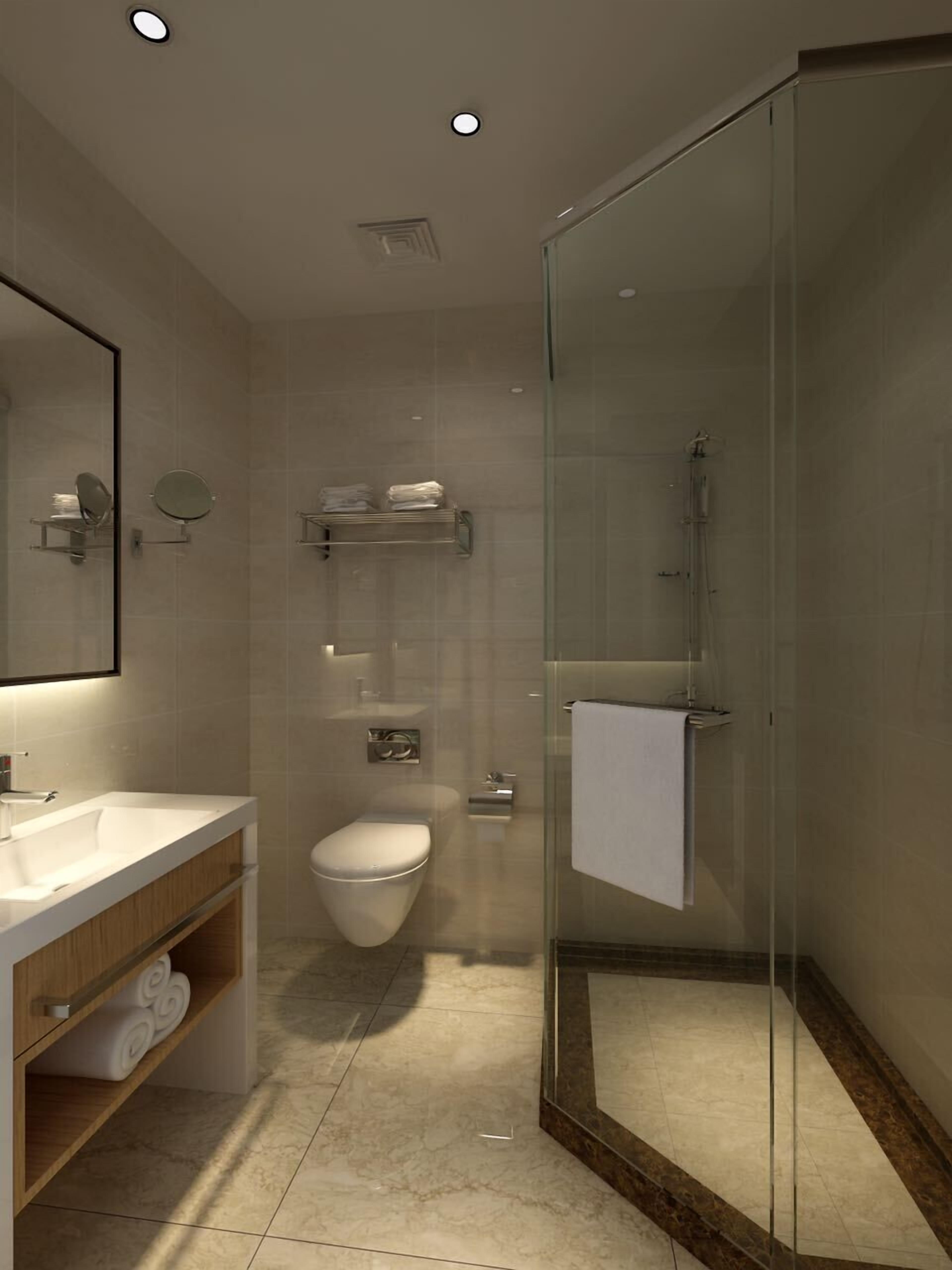 deluxe room, 1 king bed | bathroom sink