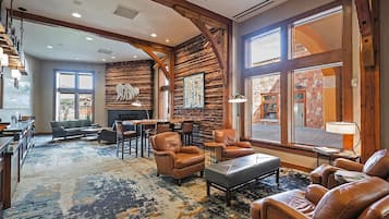 Smart TV, fireplace, music library