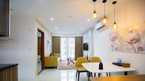 City Apartment | Living area | 50-inch flat-screen TV with digital channels, TV - Seabreeze Ha Long Bay (Bai Chay)
