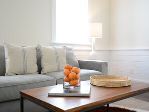 Flat-screen TV, books