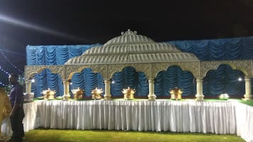 Outdoor banquet area