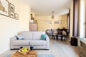 TV, DVD player, video library