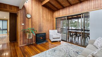 Smart TV, fireplace, video-game console, DVD player