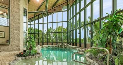 Large Family Getaway-Unique Indoor Oasis w/ heated pool, hot tub, pool table!