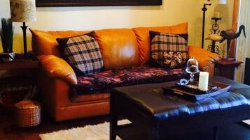 Smart-tv, een open haard, een dvd-speler en boeken