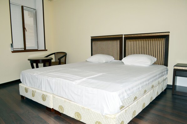 Individually decorated, individually furnished, desk, blackout drapes
