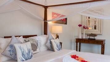 Villa Luxe, 1 trÚs grand lit, vue océan | 1 chambre, draps en coton égyptien, literie de qualité supérieure