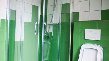 Apartment (3) | Bathroom | Shower, rainfall showerhead, hair dryer, towels