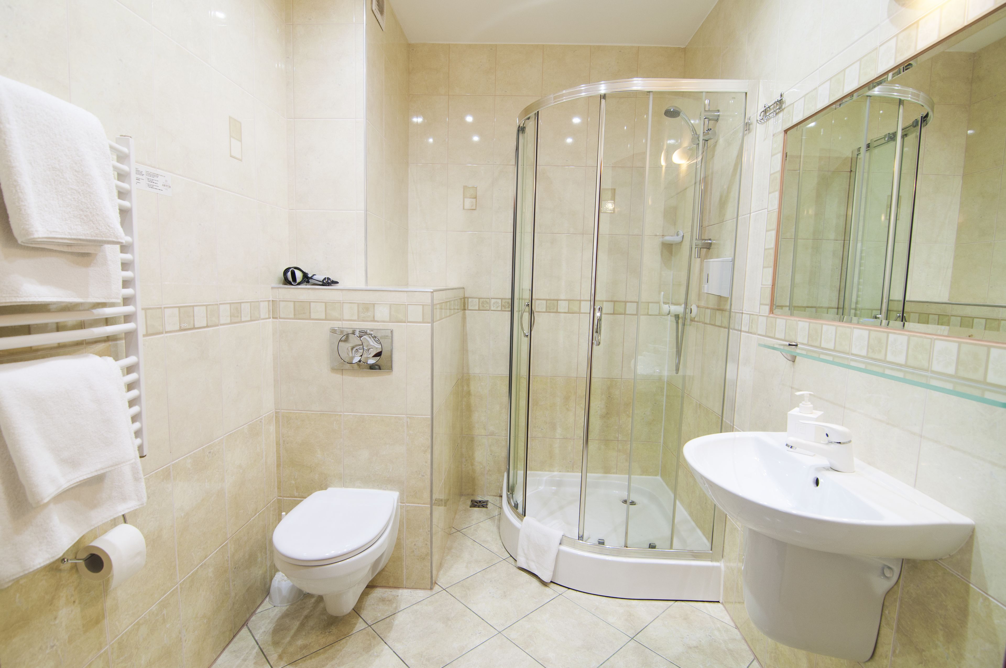 triple room | bathroom | shower, free toiletries, hair dryer, towels