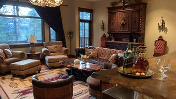 Smart TV, fireplace, DVD player, video library