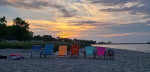 Beach nearby, sun-loungers